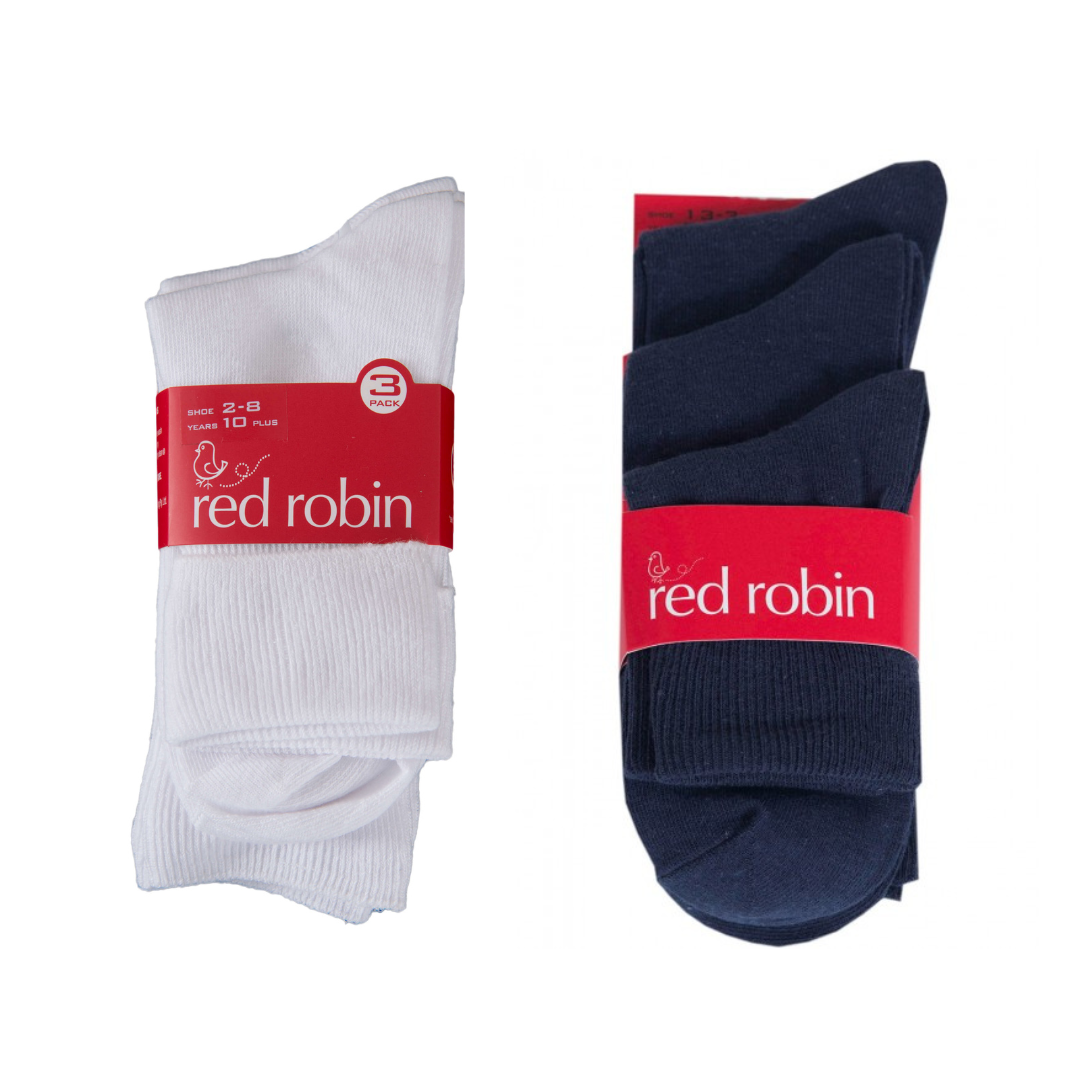 GPS Red Robin /3 pack Sock Ankle in White or Navy