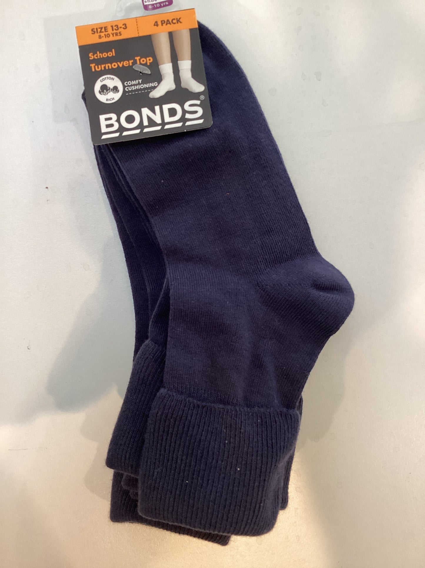 GPS Bonds Turnover Top Sock White or Navy 4 Pack